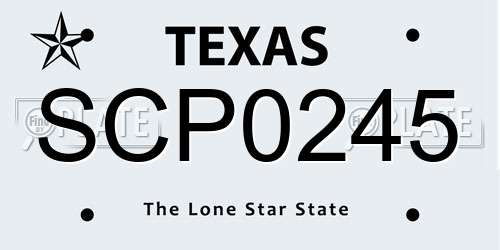 SCP0245 Texas License Plate