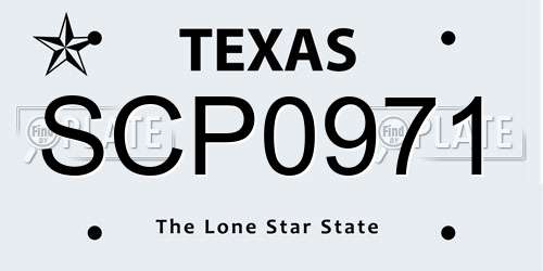 SCP0971 Texas License Plate