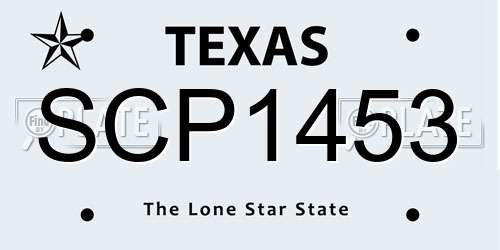 SCP1453 Texas License Plate
