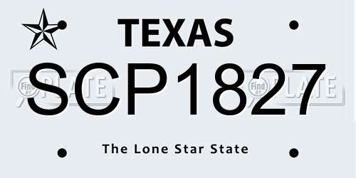 SCP1827 Texas License Plate