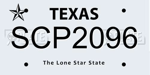 SCP2096 Texas License Plate