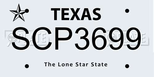 SCP3699 Texas License Plate