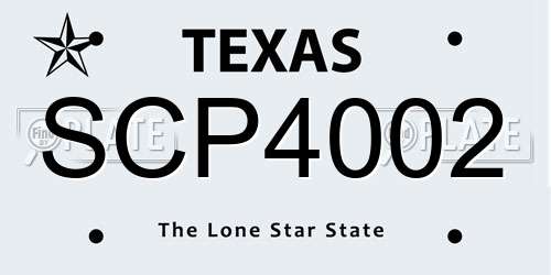 SCP4002 Texas License Plate