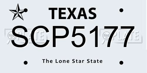 SCP5177 Texas License Plate