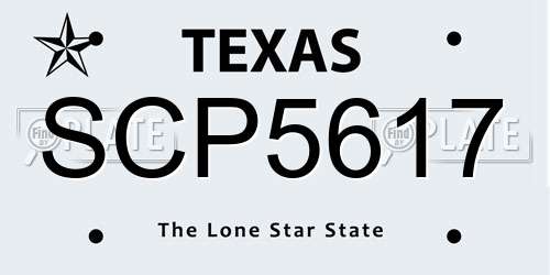 SCP5617 Texas License Plate