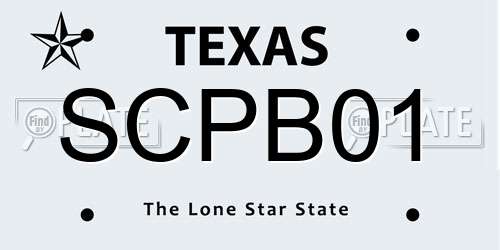 SCPB01 Texas License Plate