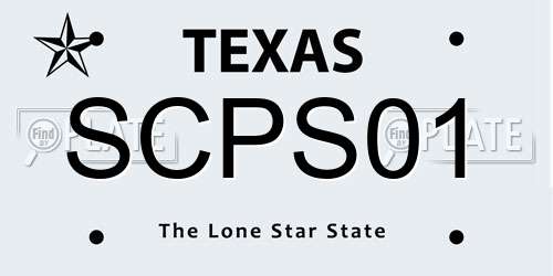 SCPS01 Texas License Plate