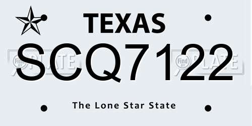 SCQ7122 Texas License Plate