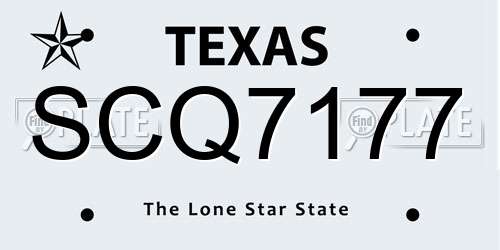 SCQ7177 Texas License Plate