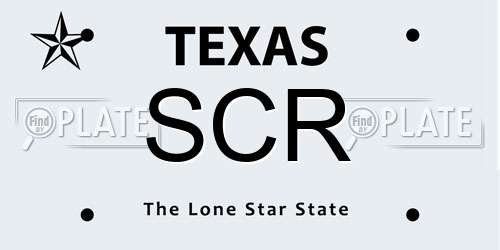 SCR Texas License Plate