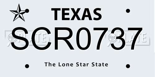 SCR0737 Texas License Plate
