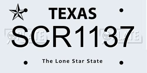 SCR1137 Texas License Plate