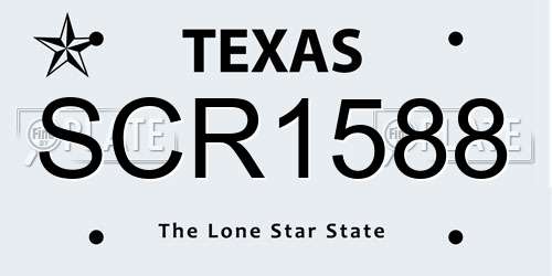 SCR1588 Texas License Plate