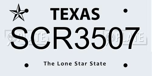 SCR3507 Texas License Plate