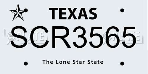 SCR3565 Texas License Plate