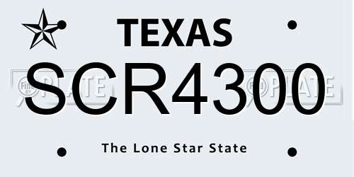 SCR4300 Texas License Plate