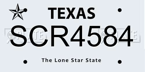 SCR4584 Texas License Plate