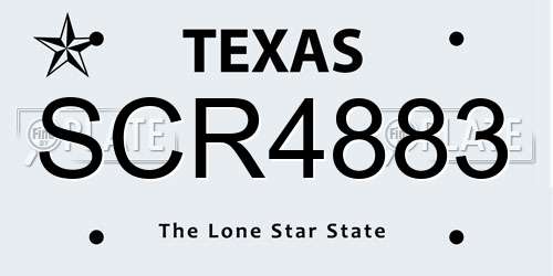 SCR4883 Texas License Plate