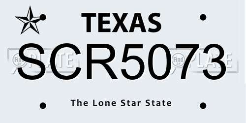 SCR5073 Texas License Plate