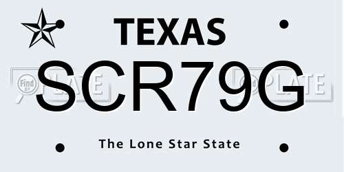SCR79G Texas License Plate