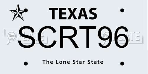 SCRT96 Texas License Plate