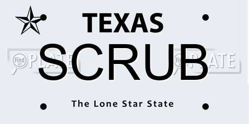 SCRUB Texas License Plate