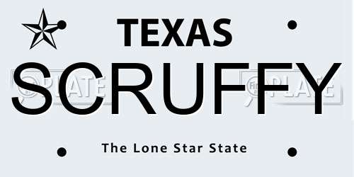 SCRUFFY Texas License Plate