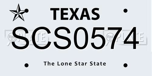 SCS0574 Texas License Plate