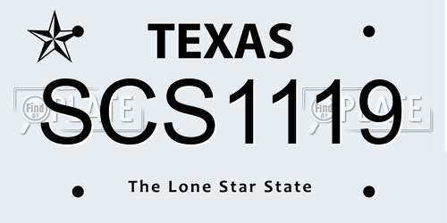 SCS1119 Texas License Plate