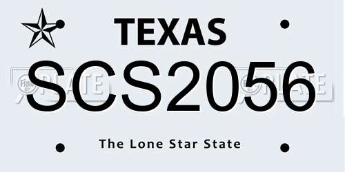 SCS2056 Texas License Plate