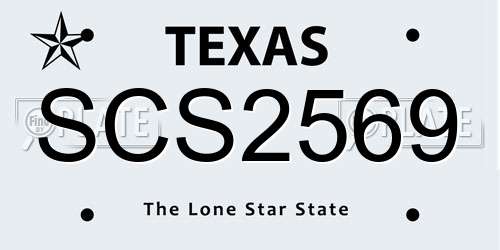 SCS2569 Texas License Plate