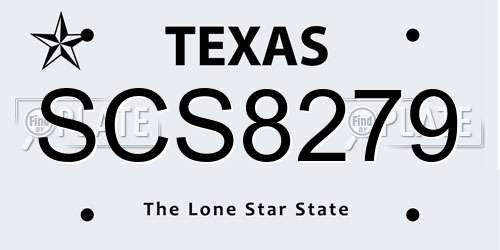 SCS8279 Texas License Plate