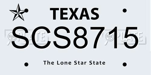 SCS8715 Texas License Plate