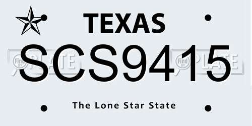 SCS9415 Texas License Plate