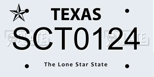 SCT0124 Texas License Plate