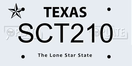 SCT210 Texas License Plate