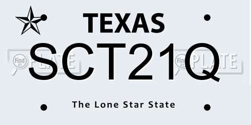 SCT21Q Texas License Plate