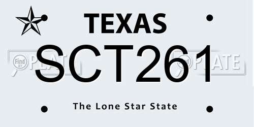 SCT261 Texas License Plate