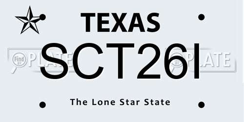 SCT26I Texas License Plate