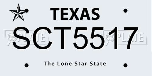 SCT5517 Texas License Plate