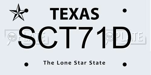 SCT71D Texas License Plate