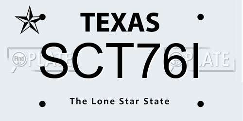 SCT76I Texas License Plate