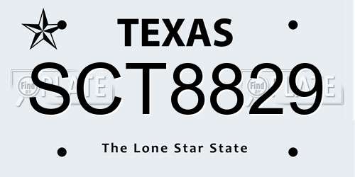 SCT8829 Texas License Plate