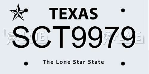 SCT9979 Texas License Plate