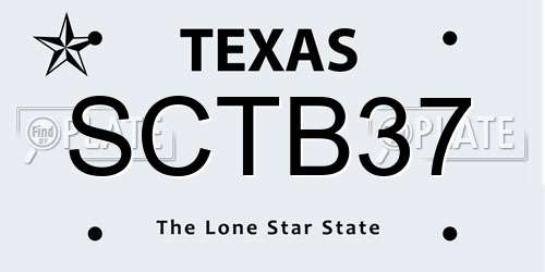 SCTB37 Texas License Plate