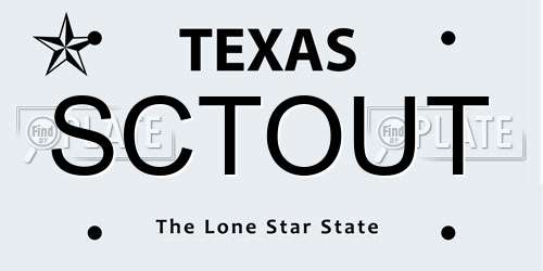 SCTOUT Texas License Plate
