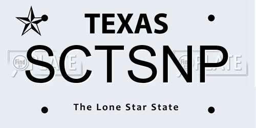 SCTSNP Texas License Plate