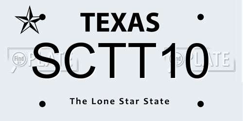SCTT10 Texas License Plate