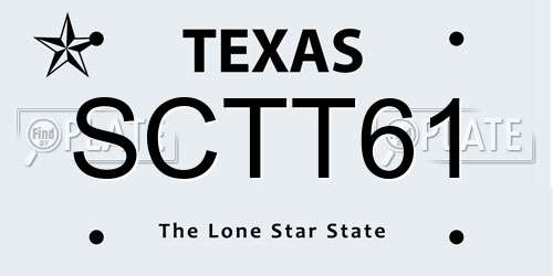 SCTT61 Texas License Plate