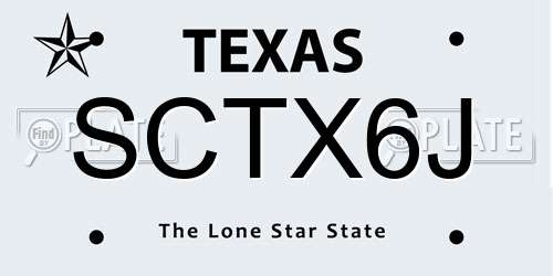 SCTX6J Texas License Plate